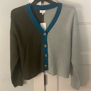 NWT New Ladies Cardigan Sweater by True Craft Plus Size OX Olive Green Aqua